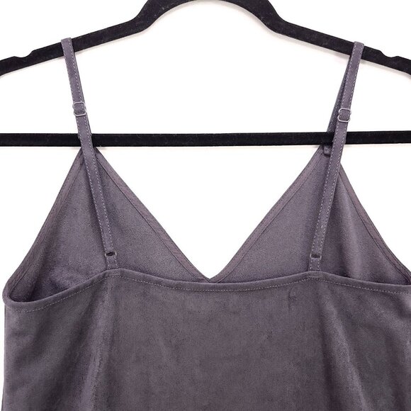 Wilfred Free Cami Slip Dress Vivienne Gray Mini Faux Suede Size XS - Picture 6 of 13
